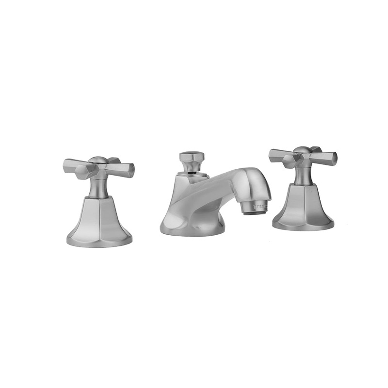 Astor Faucet with Hex Cross Handles & Fully Polished & Plated Pop-Up Drain