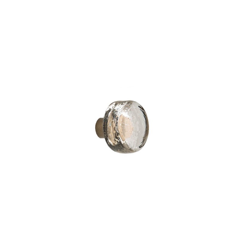 CAST GLASS ROUND CABINET KNOB CK156 1 3/8