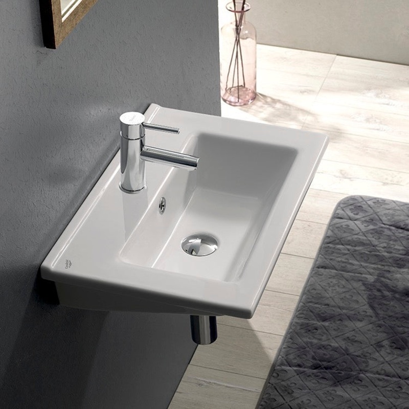 Arte Rectangular White Ceramic Bathroom Sink HX534490479