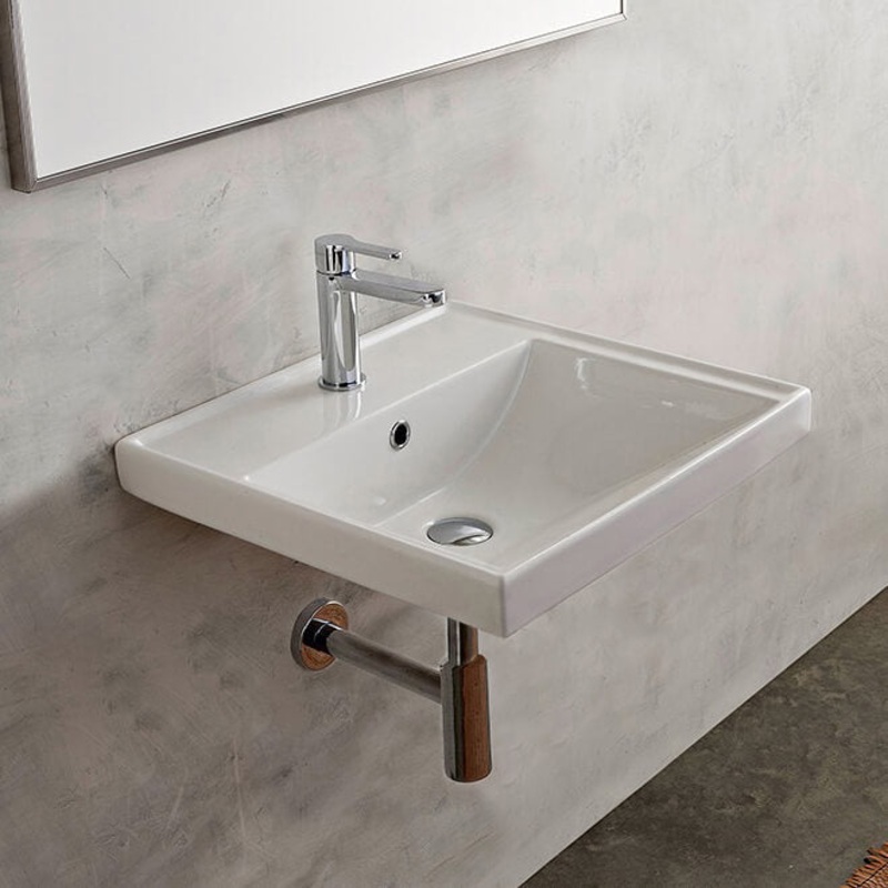 ML Rectangular White Ceramic Wall Mounted or Drop In Bathroom Sink HX534490504