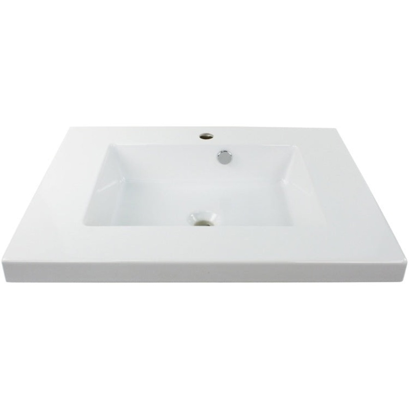 Rectangular White Ceramic Wall Mounted or Drop In Sink HX534490512