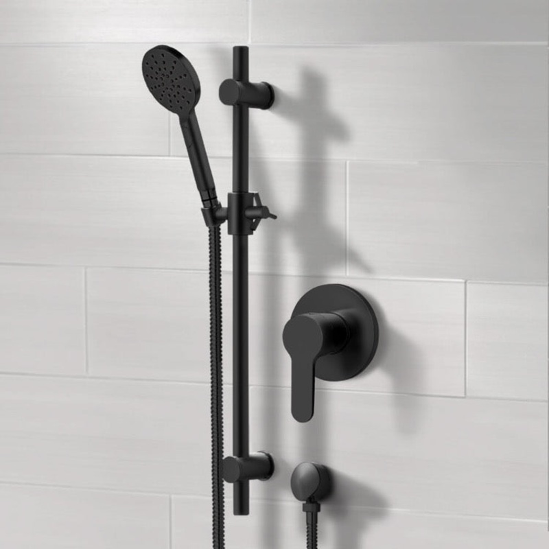 Autumno Matte Black Slidebar Shower Set With Multi Function Hand Shower