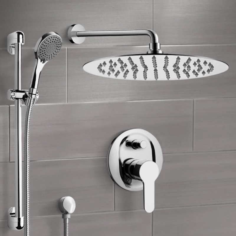 Galiano Chrome Shower Set With 16 Rain Shower Head and Hand Shower