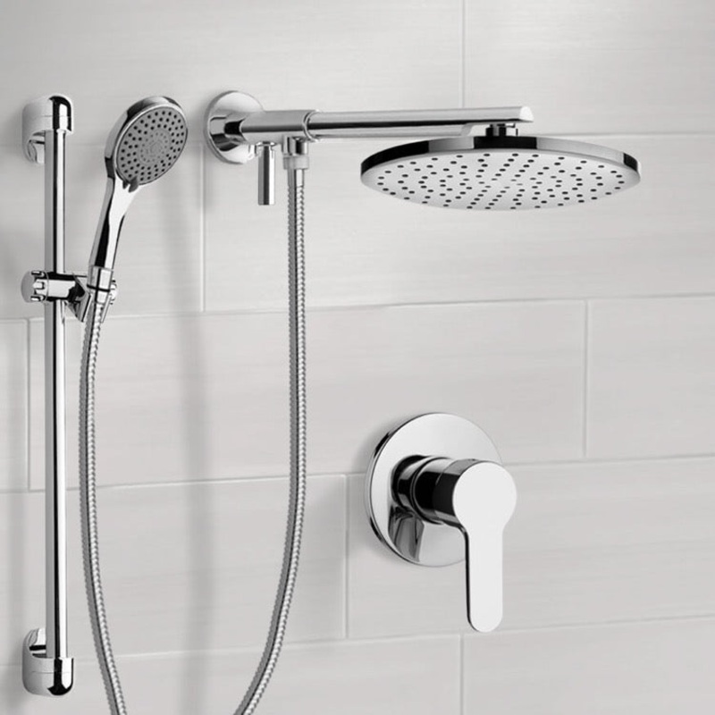 Galiano Chrome Shower Set With Rain Shower Head and Hand Shower
