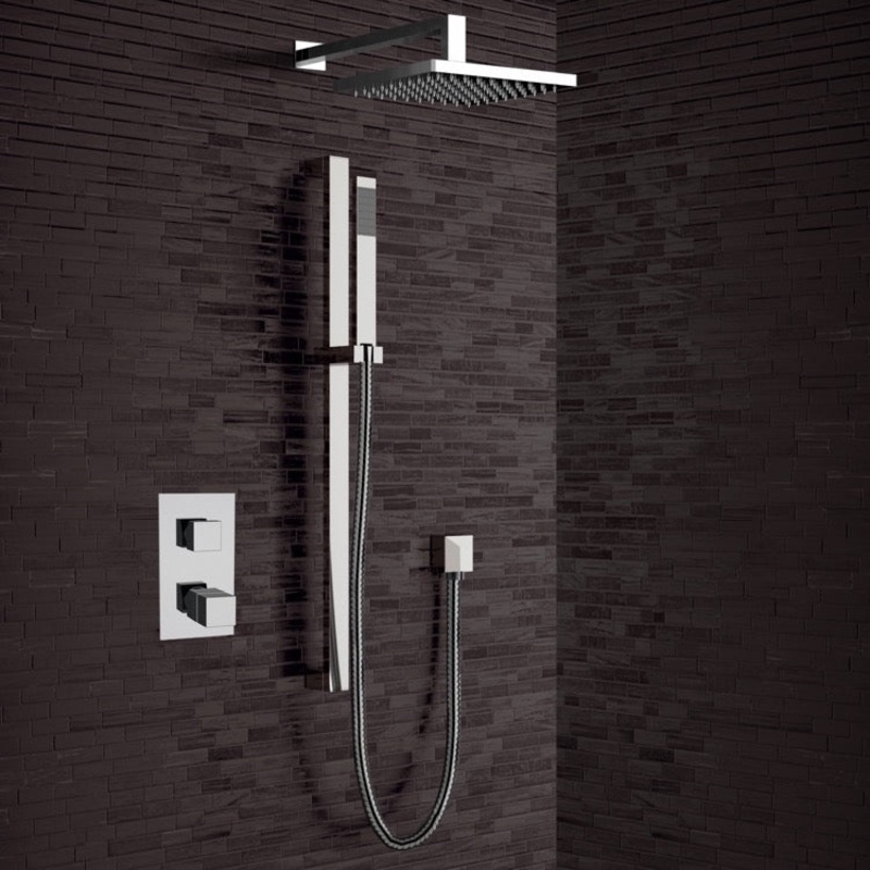 Galiano Chrome Thermostatic Shower System with 8 Rain Shower Head and Hand Shower HX534488871