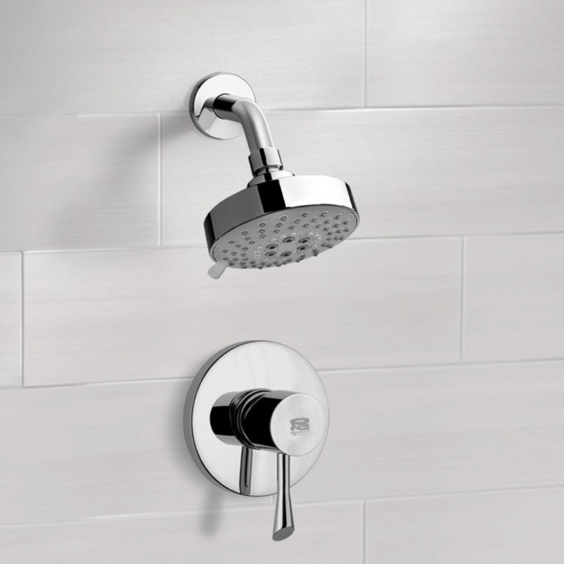 Mario Chrome Shower Faucet Set with Multi Function Shower Head HX534488823