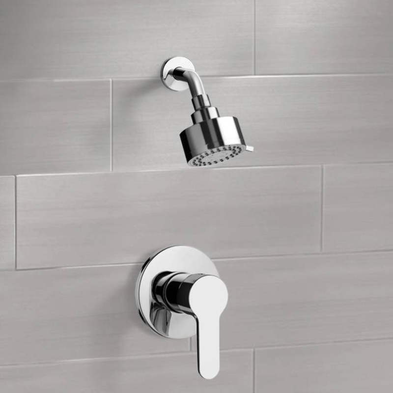 Mario Chrome Shower Faucet Set with Multi Function Shower Head HX534488845