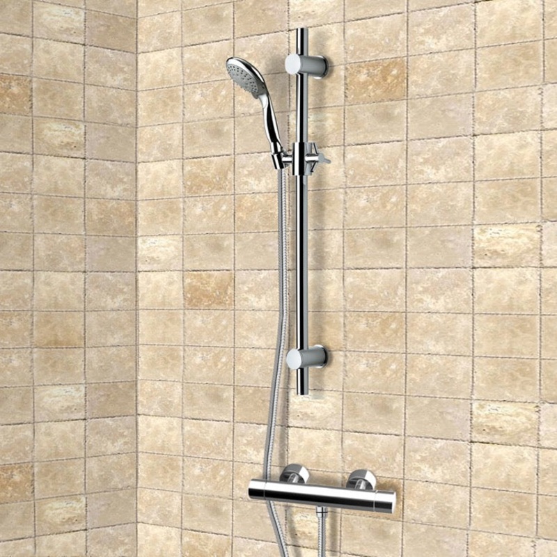 Autunno Chrome Thermostatic Slidebar Shower Set With Multi Function Hand Shower HX534488624