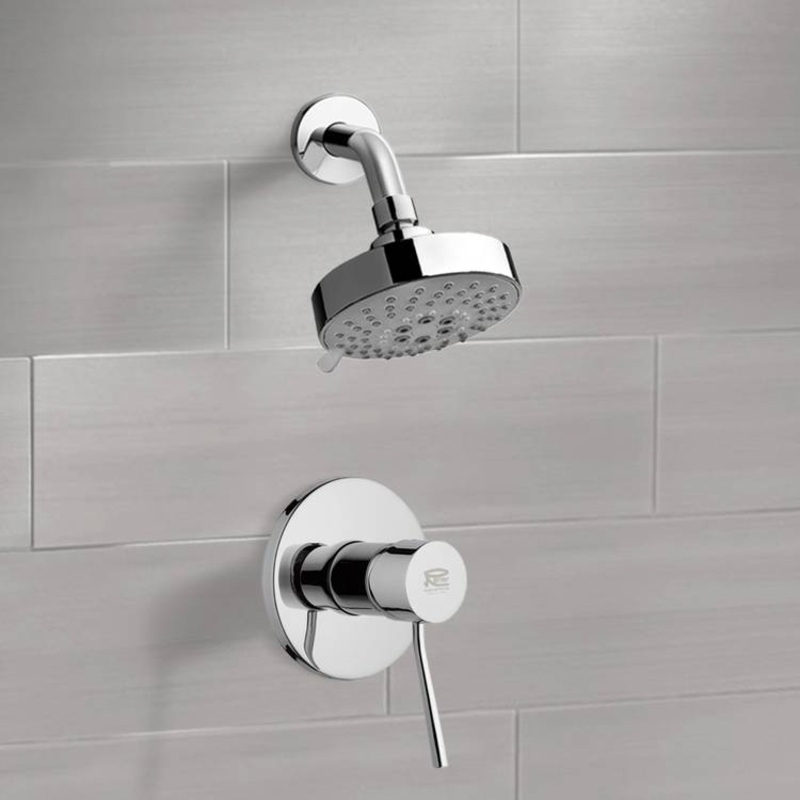 Mario Chrome Shower Faucet Set with Multi Function Shower Head HX534488707