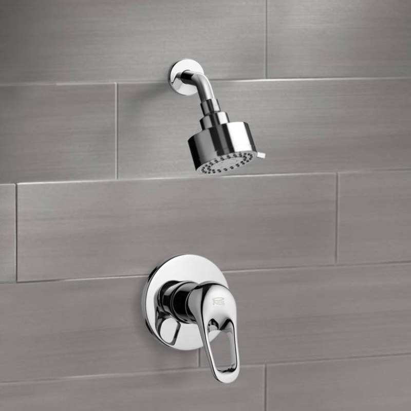 Mario Chrome Shower Faucet Set with Multi Function Shower Head HX534488719