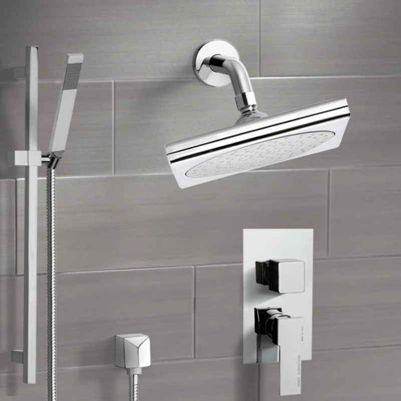 Rendino Chrome Shower System with 9 Rain Shower