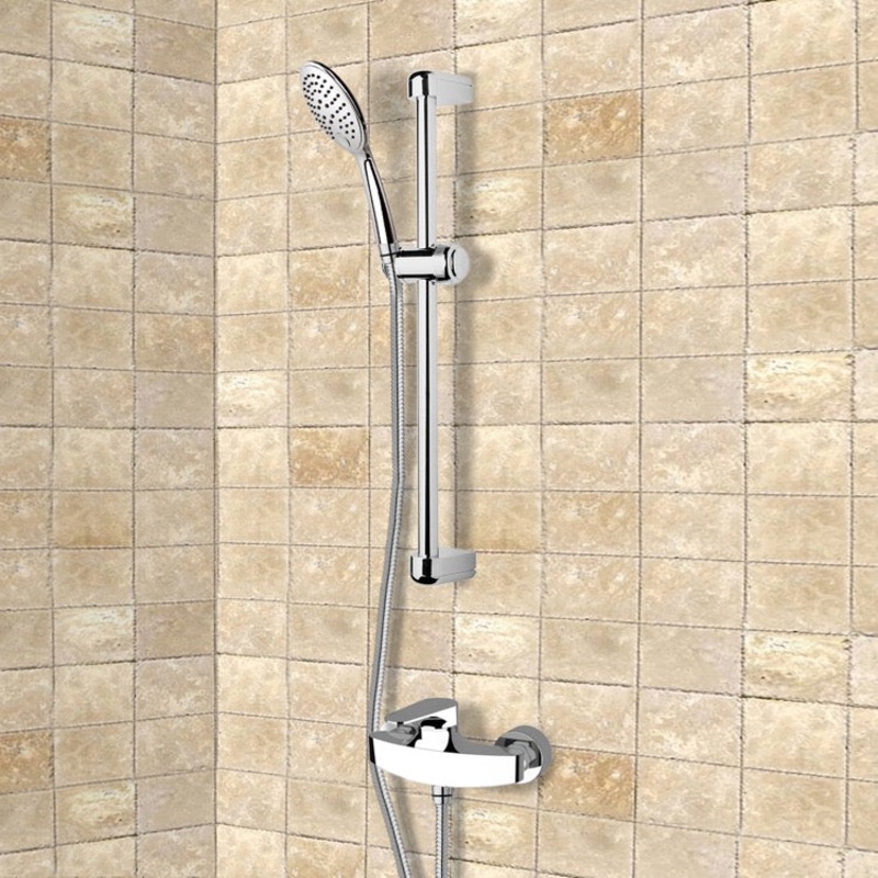 Rendino Chrome Slidebar Shower Set With Multi Function Hand Shower HX534488655