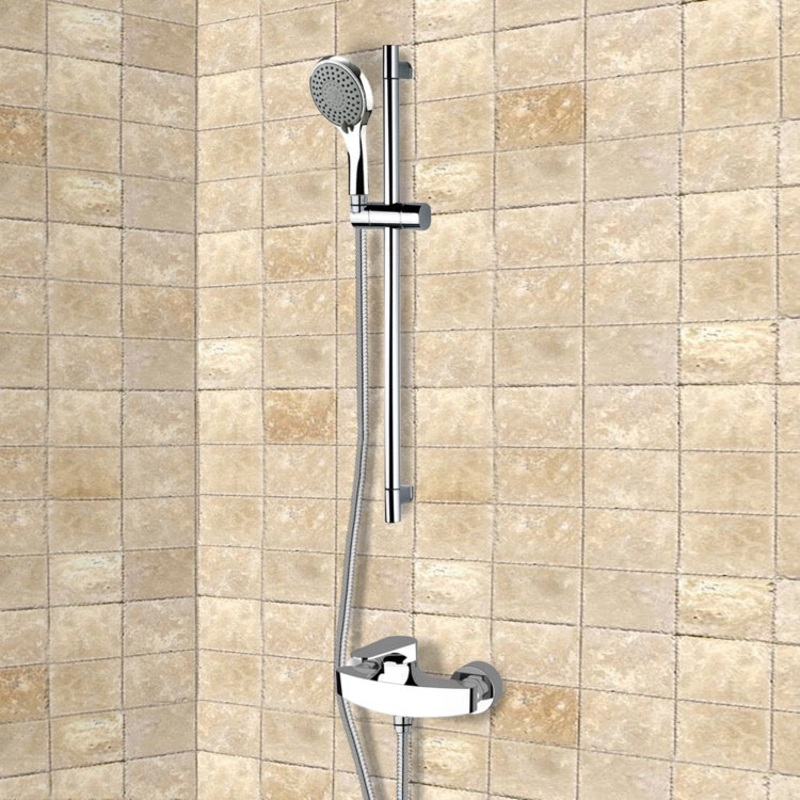 Rendino Chrome Slidebar Shower Set With Multi Function Hand Shower HX534488706