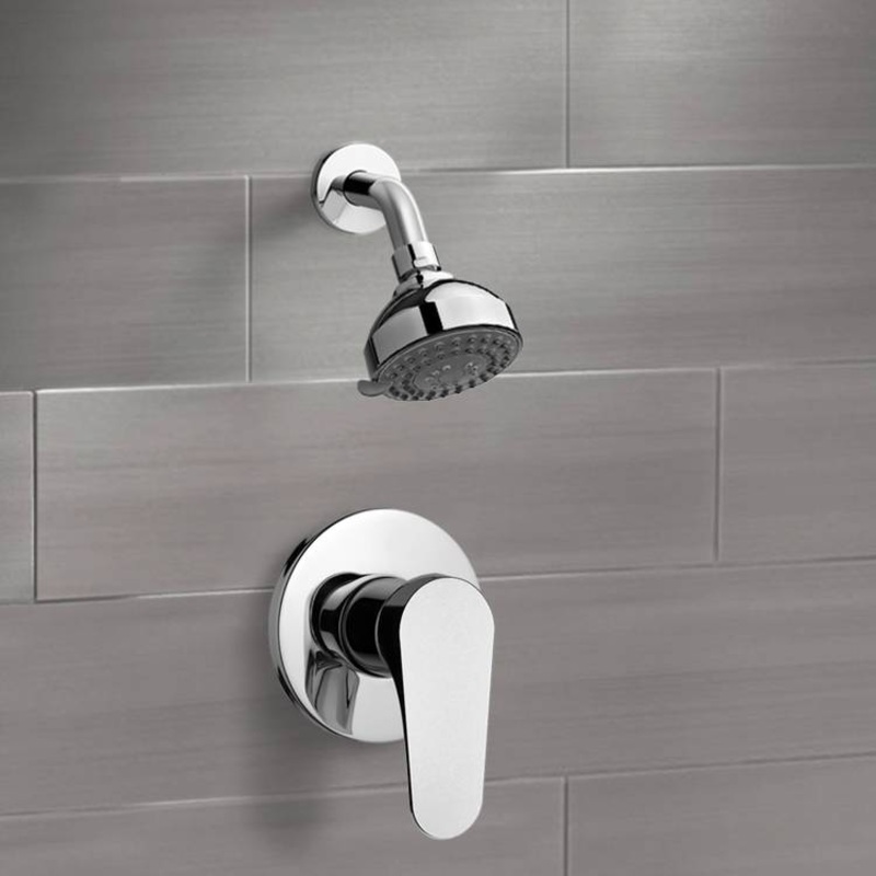 Mario Chrome Shower Faucet Set with 3 Rain Shower Head HX534488407