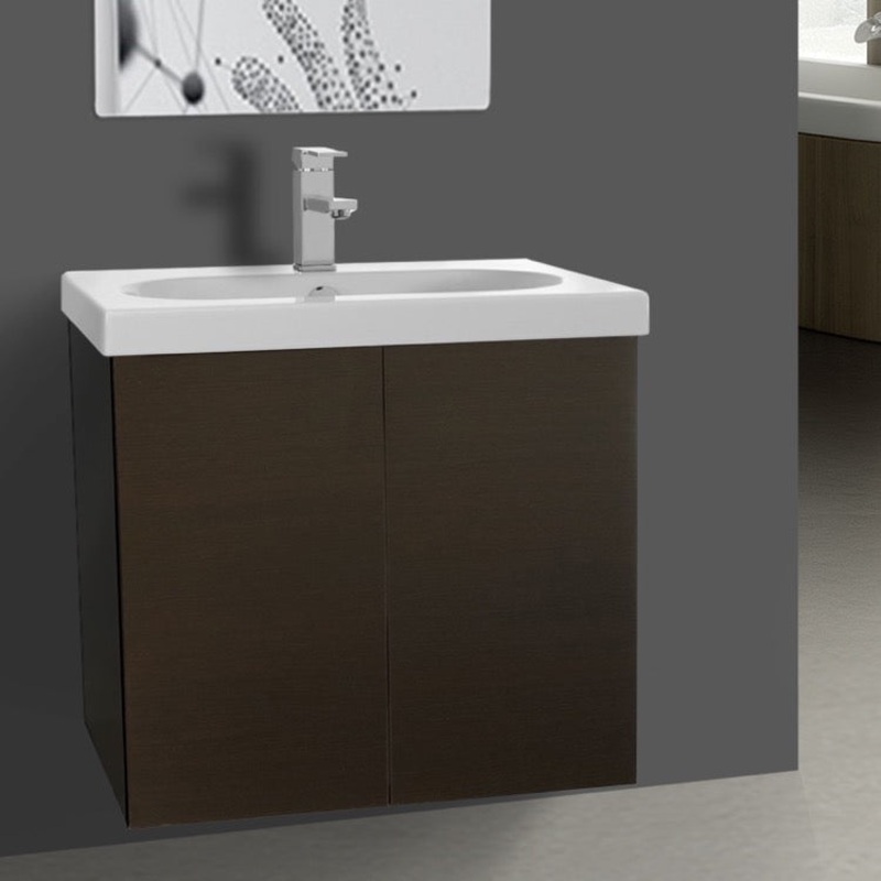 Wenge 2 Doors Vanity Cabinet with Self Rimming Sink