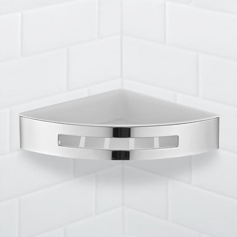 General Hotel Wall Mounted Chrome Corner Shower Basket