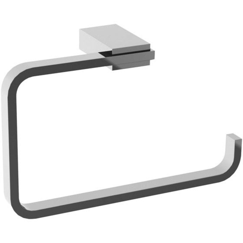 Kansas Square Polished Chrome Towel Ring HX534487883
