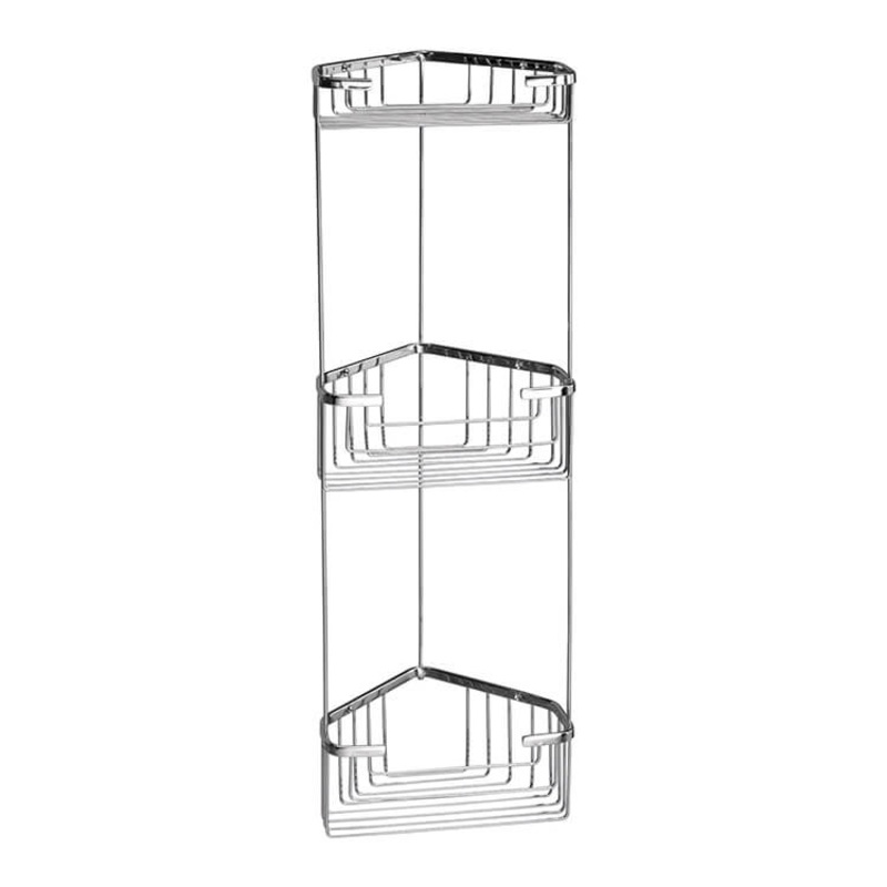 Wire Wire Corner Triple Shower Basket