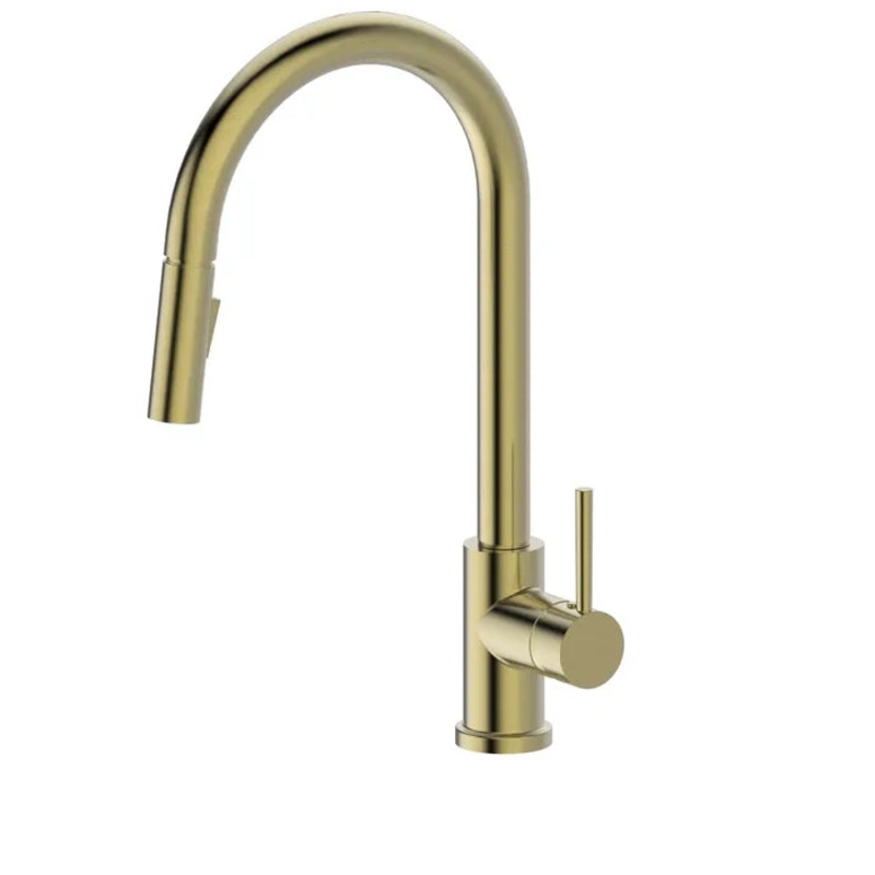 Pull Out Kitchen Mixer Brushed Gold