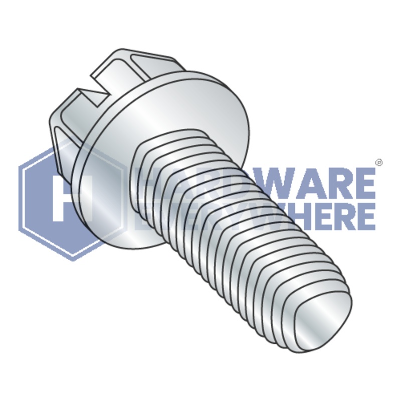 1/4-20 X 3/8 Thread Forming Screws / Slotted / Hex Washer Head / Steel / Zinc / Taptite Alternate
