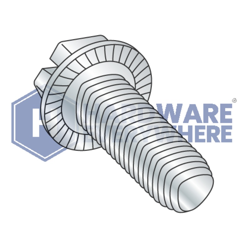 1/4-20 x 5/8 THREAD FORMING SCREWS / Slotted / Hex Washer Head / Steel / Zinc