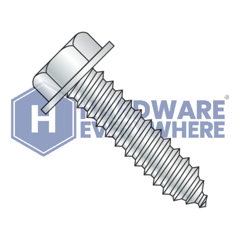 #10 x 2 1/2 Sheet Metal Screw / Unslotted / Hex Washer Head / Steel / Coated 1000 Hour / Type 17