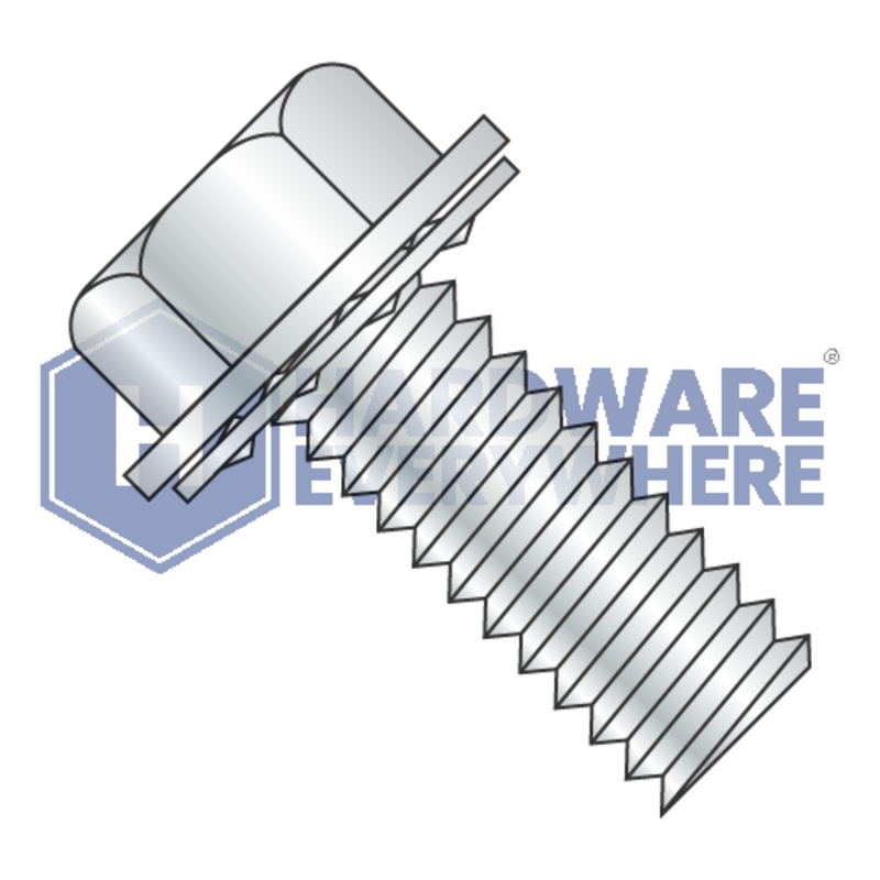 4-40 x 3/8 SEMS SCREWS / Unslotted / Hex Washer Head / Steel / Zinc