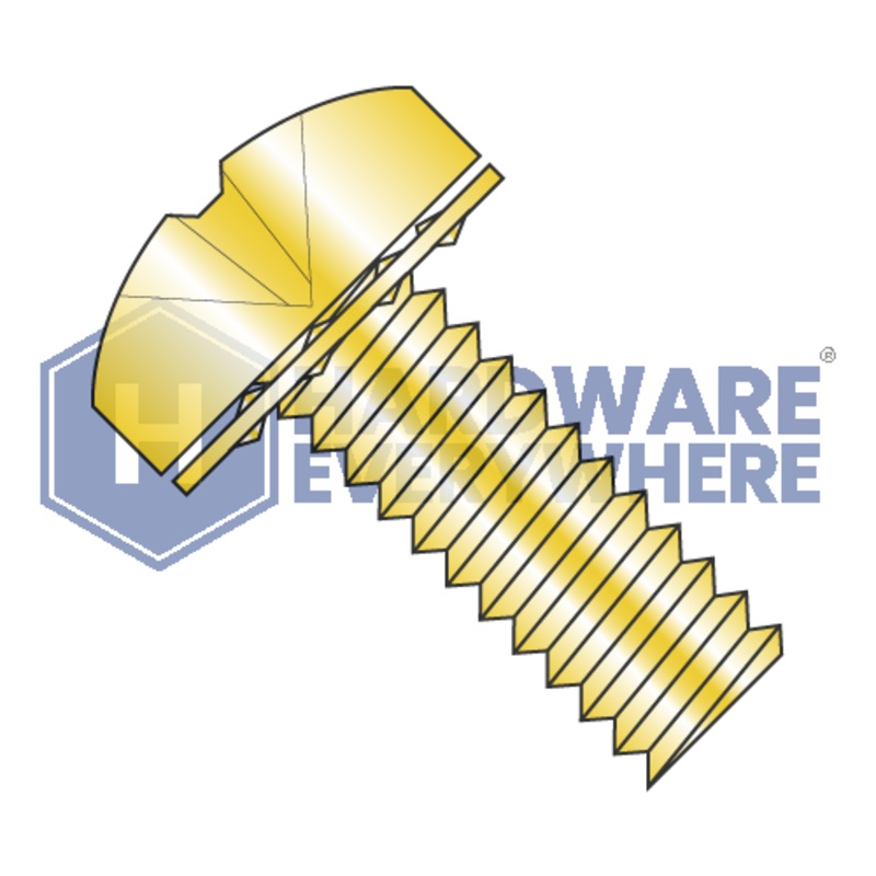 6-32 x 1/4 SEMS SCREWS / Phillips / Pan Head / Steel / Yellow Zinc FUL163378769162