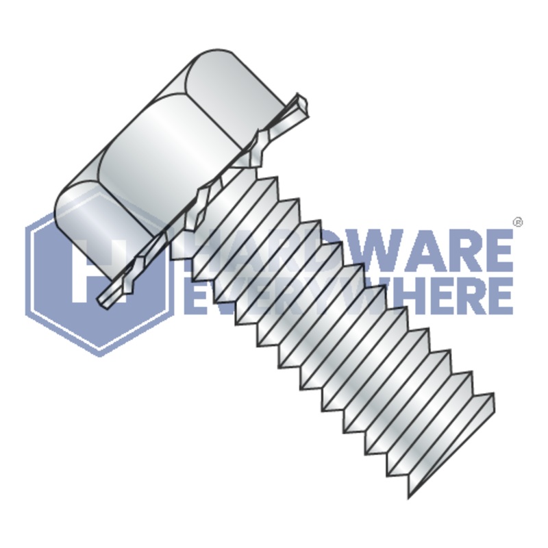 6-32 x 3/8 SEMS SCREWS / Unslotted / Hex Head / Steel / Zinc