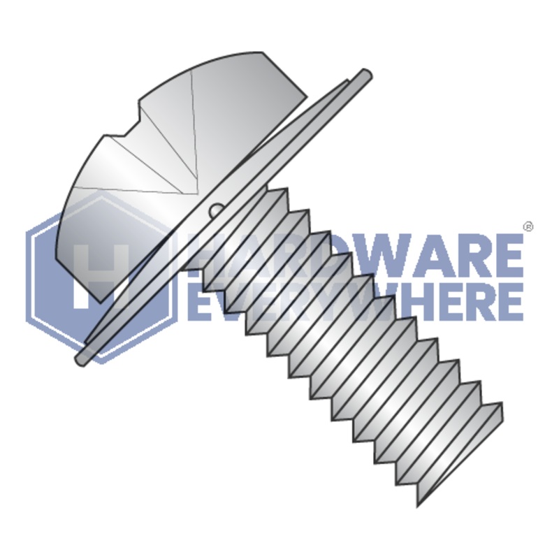 6-32 x 3/8 SEMS SCREWS / Square / Pan Head / 18-8 Stainless / Plain
