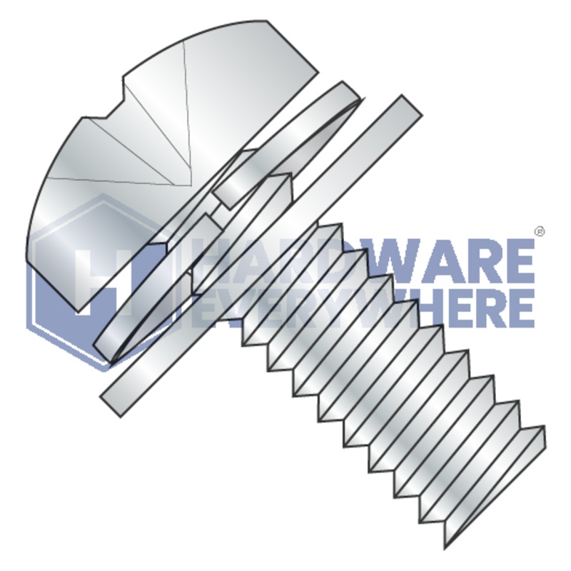 6-32 x 5/16 SEMS SCREWS / Phillips / Pan Head / 18-8 Stainless / Plain FUL163378768690