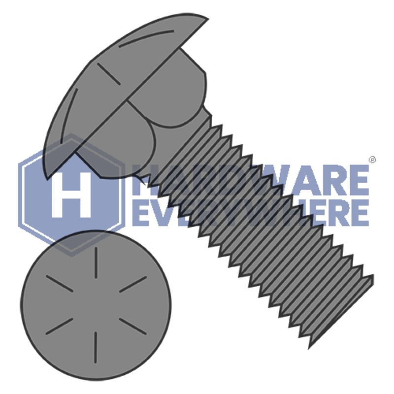 1/4-20 x 1 CARRIAGE BOLTS / Grade 8 / Plain