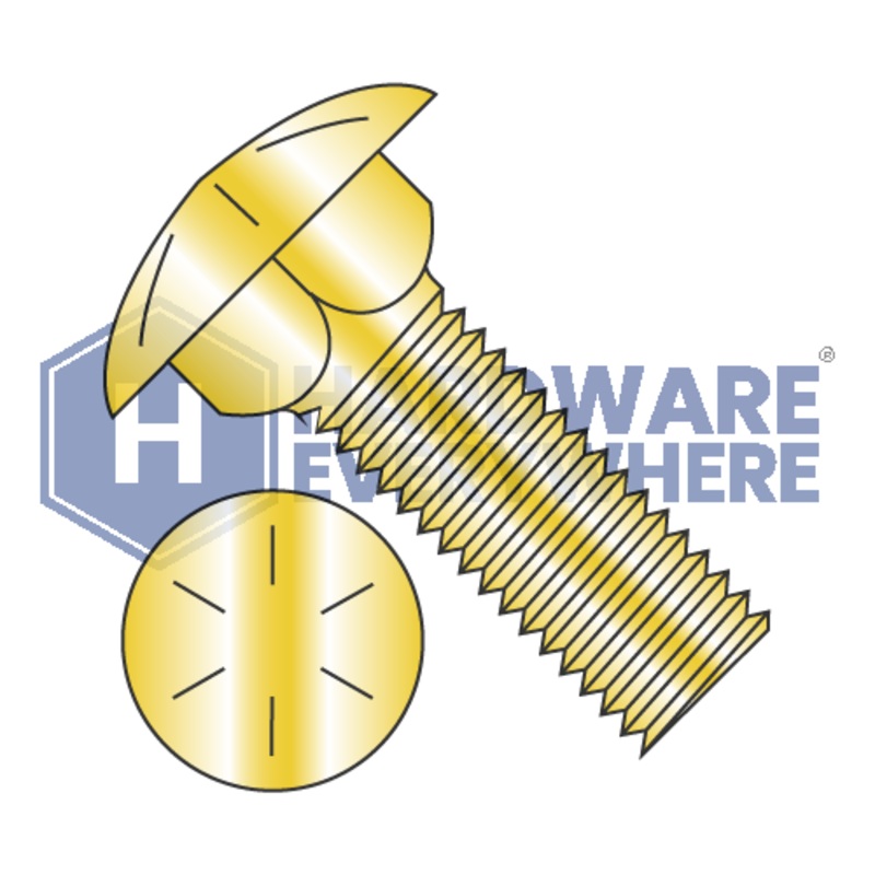 5/16-18 x 7 1/2 CARRIAGE BOLTS / Grade 8 / Zinc/Yellow