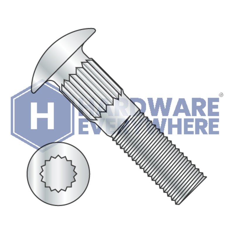 1/4-20 x 2 1/2 CARRIAGE BOLTS / Steel / Zinc FUL163378759867