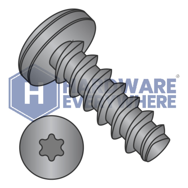 8-16 X 3/8 Thread Forming Screws / Torx / Pan Head / 18-8 Stainless / Black Oxide / Plastite (Blunt Tip) Alternate 48-2
