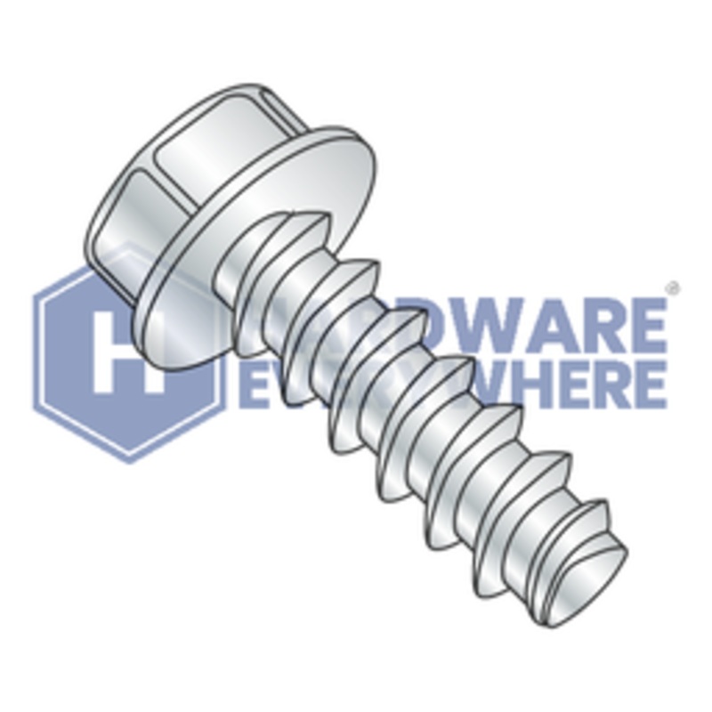 8-16 X 1/2 Thread Forming Screws / Unslotted / Hex Washer Head / 410 Stainless / Plain / Plastite (Blunt Tip) Alternate 48-2
