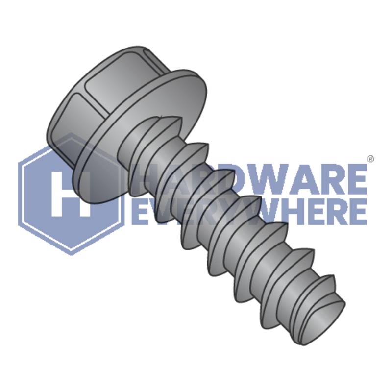 8-16 X 5/8 Thread Forming Screws / Unslotted / Hex Washer Head / Steel / Black Oxide / Plastite (Blunt Tip) Alternate 48-2