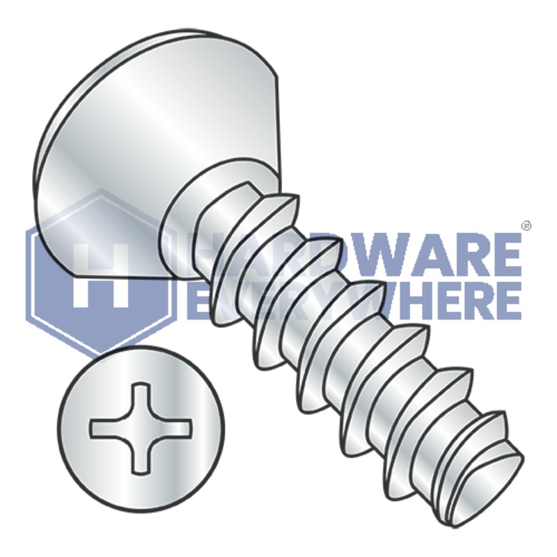 8-16 x 3/8 THREAD FORMING SCREWS / Phillips / Oval Head Undercut / Steel / Zinc