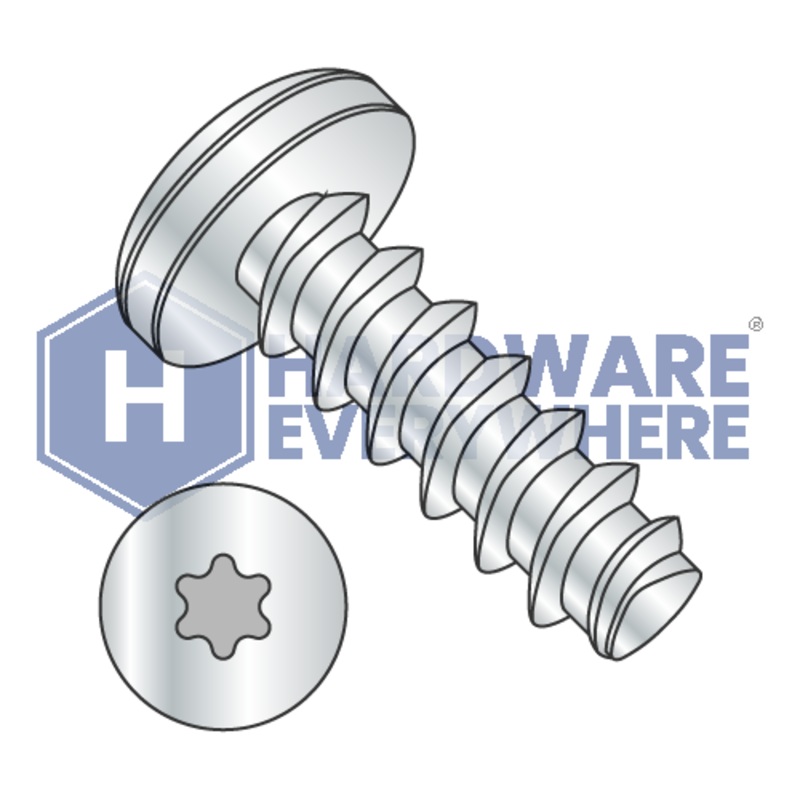 10-14 X 1 1/4 Thread Forming Screws / Torx / Pan Head / Steel / Zinc / Plastite (Blunt Tip) Alternate 48-2