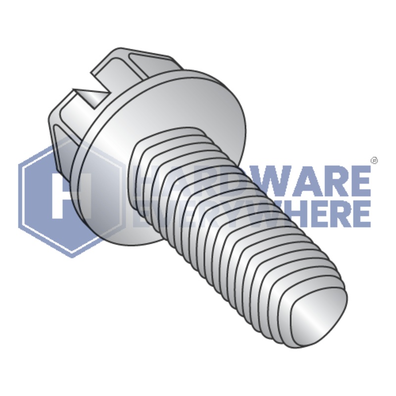8-32 X 1 Thread Forming Screws / Slotted / Hex Washer Head / 18-8 Stainless / Plain / Taptite Alternate