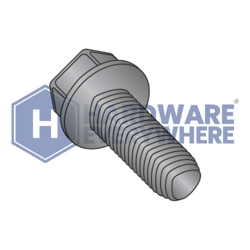 6-32 X 3/8 Thread Forming Screws / Unslotted / Hex Washer Head / Steel / Black Oxide / Taptite Alternate