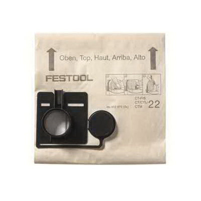 FESTOOL 452970 Disposable Filter Bag With Plastic Cap, Paper