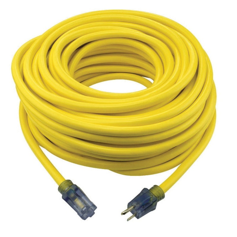 PRIME LT511935 Oil-Resistant Extension Cord With Primelight Power Indicator Light, 125 V, 3 -Conductor, 100 ft L
