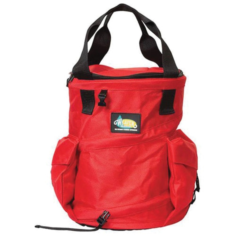 WEAVER LEATHER 08-07156-RD Deluxe Rope Bag, 1200D Polyester, Red, For Use With: 150 ft of 1/2 in or 9/16 in Rope