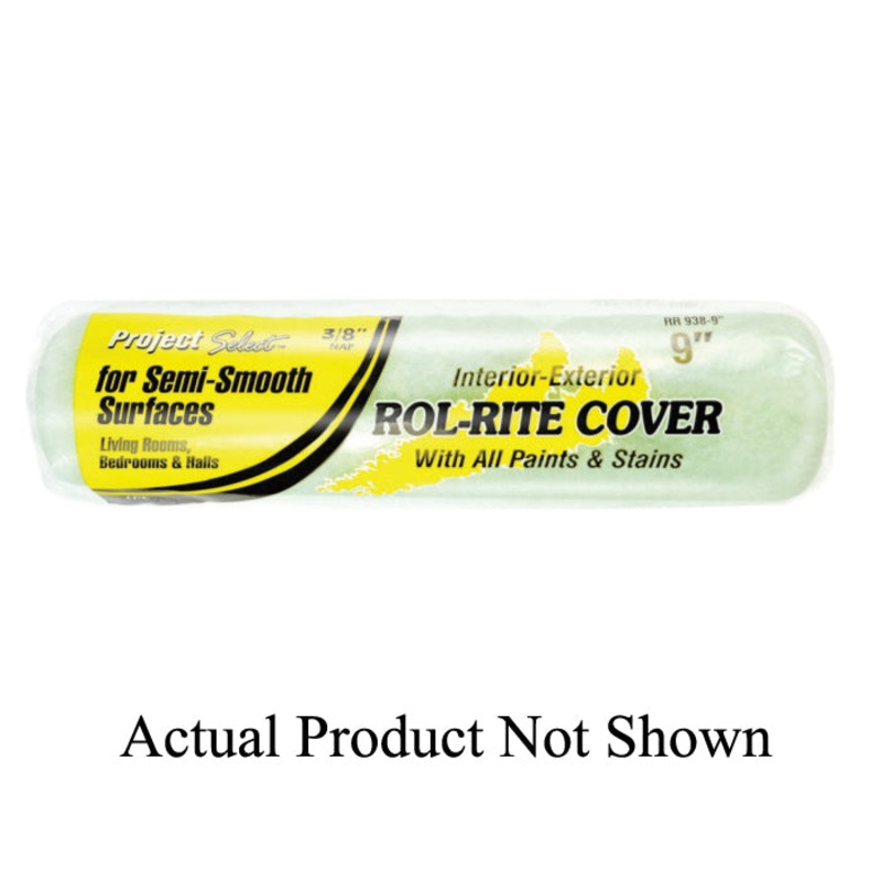 LINZER PROJECT SELECT RR950 RR9509 Project Select Paint Roller Cover, 1/2 in Thick Nap, Semi-Rough Surface, Green