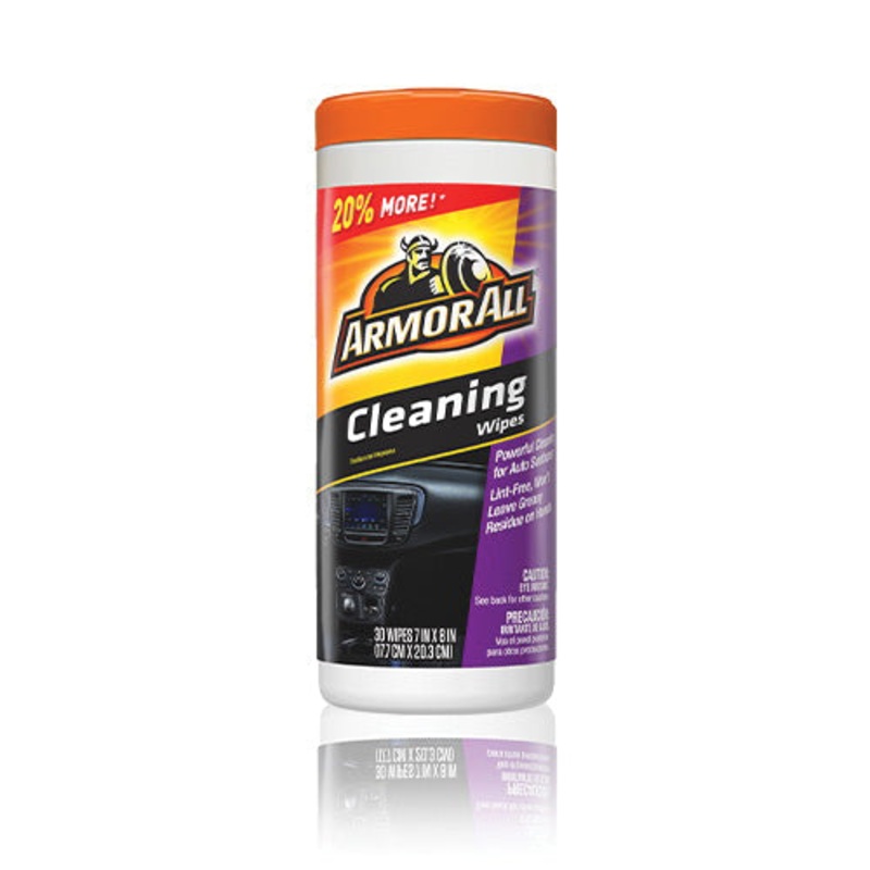 ARMOR ALL 17497C Cleaning Wipes, 8 in W, 7 in L, Unscented, 30 Count