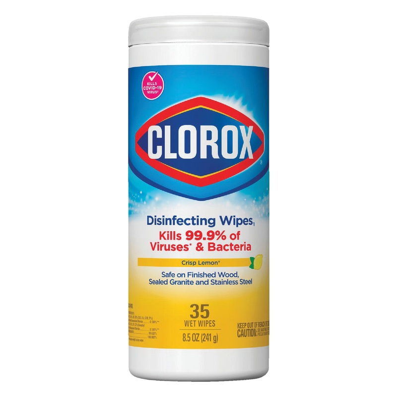 CLOROX CLO01594EA Disinfectant Wipes, 7 in W, 8 in L, Citrus Blend, 1-Ply, 35 Count, Canister
