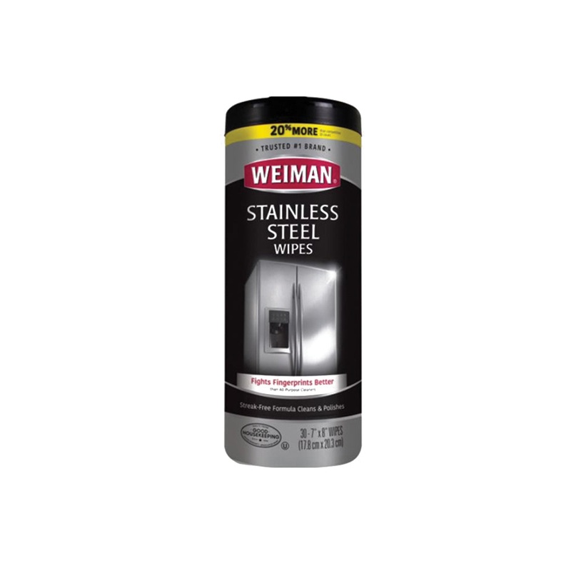 WEIMAN 92 Stainless Steel Cleaning Wipes, 30 Count, Canister