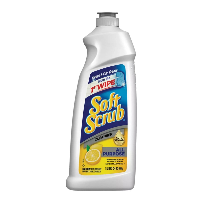 Soft Scrub 000865 All-Purpose Cleanser, 24 oz, Bottle, Cream, Lemon