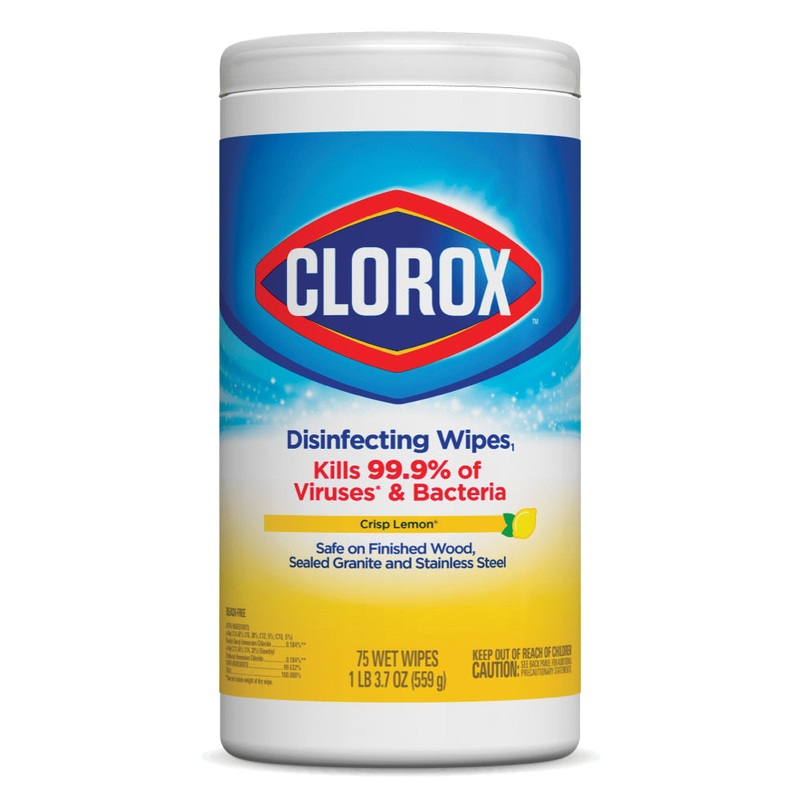 CLOROX 01628 Disinfecting Wipes, Crisp Lemon, 1 lb